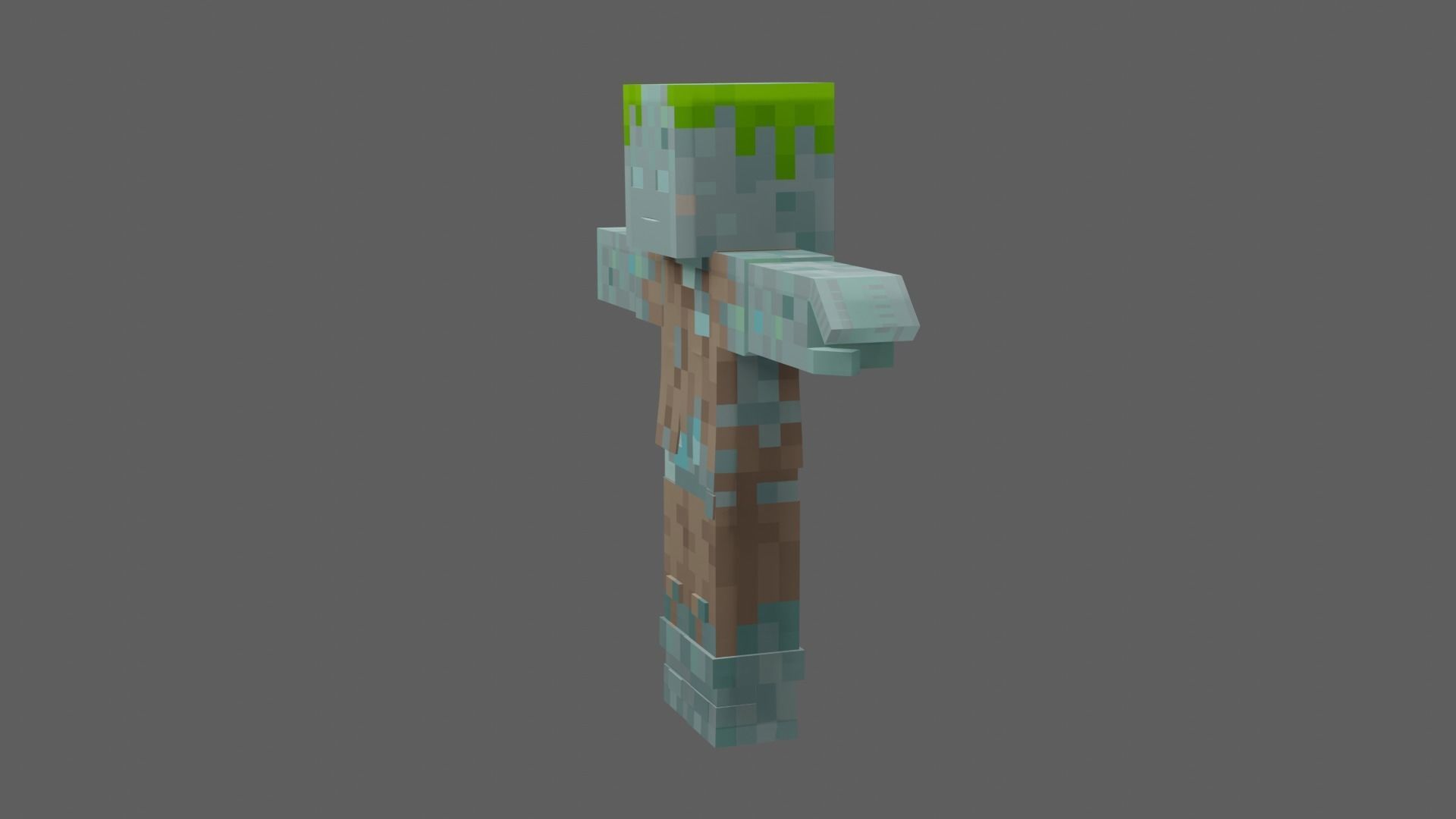 Minecraft Drowned Low-poly 3D model_24