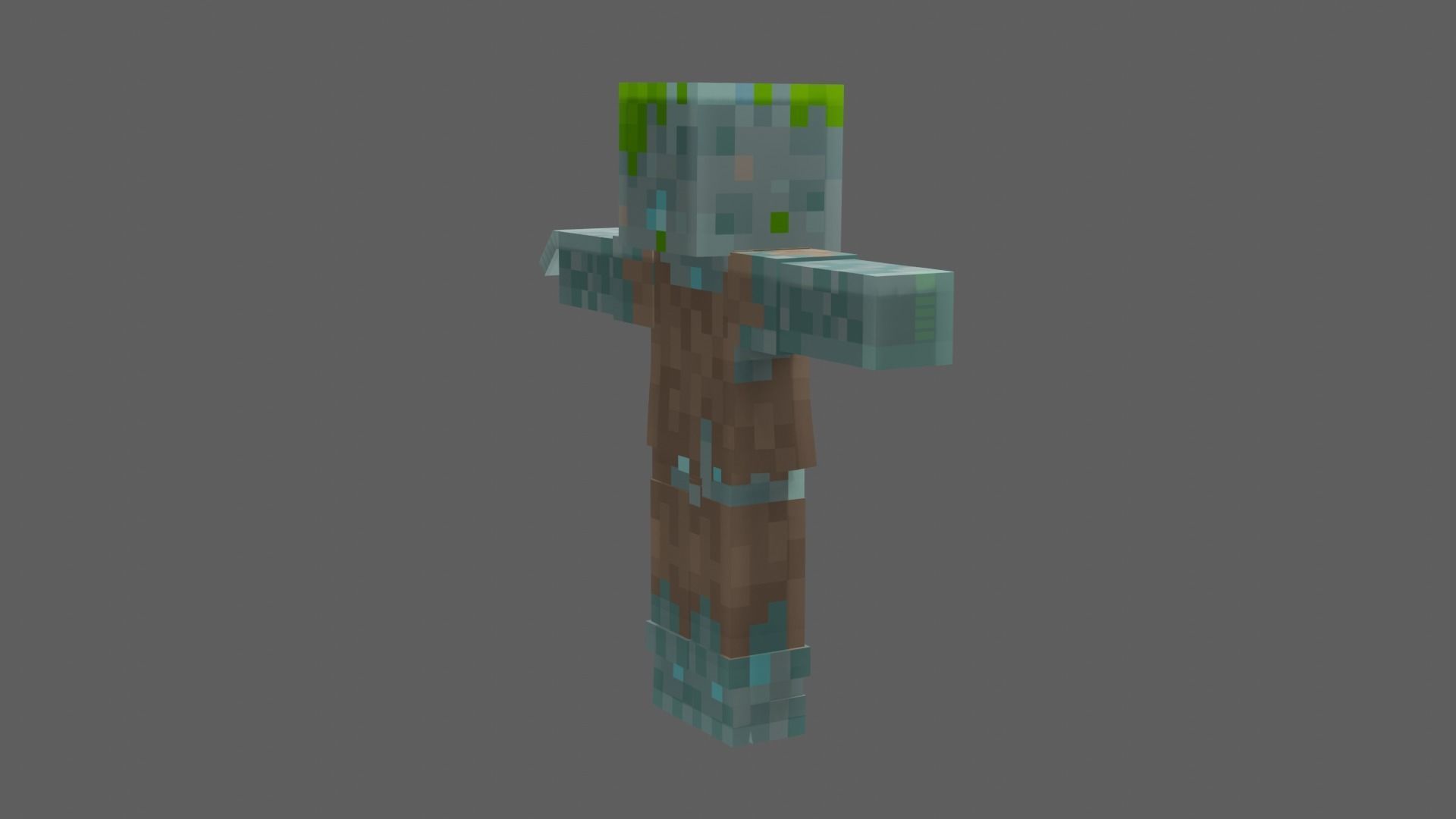 Minecraft Drowned Low-poly 3D model_5
