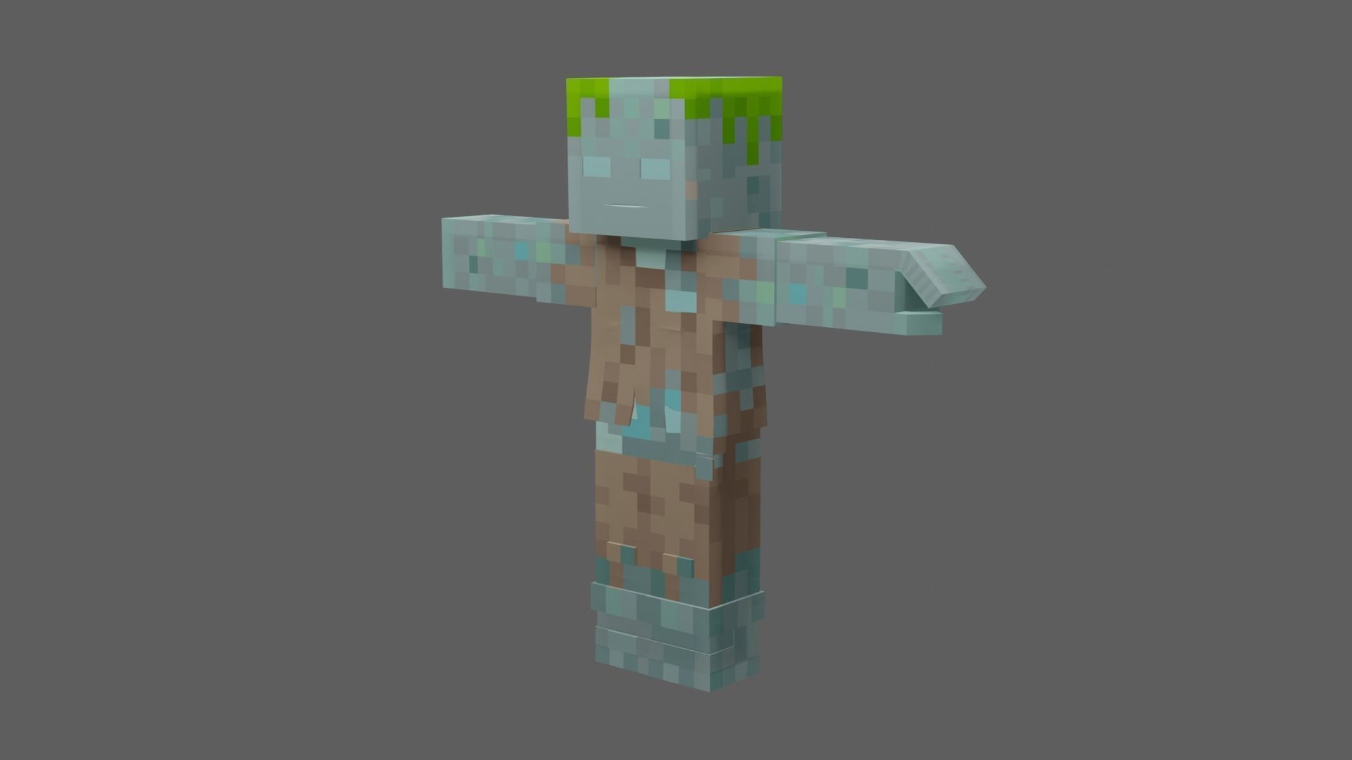Minecraft Drowned Low-poly 3D model_25