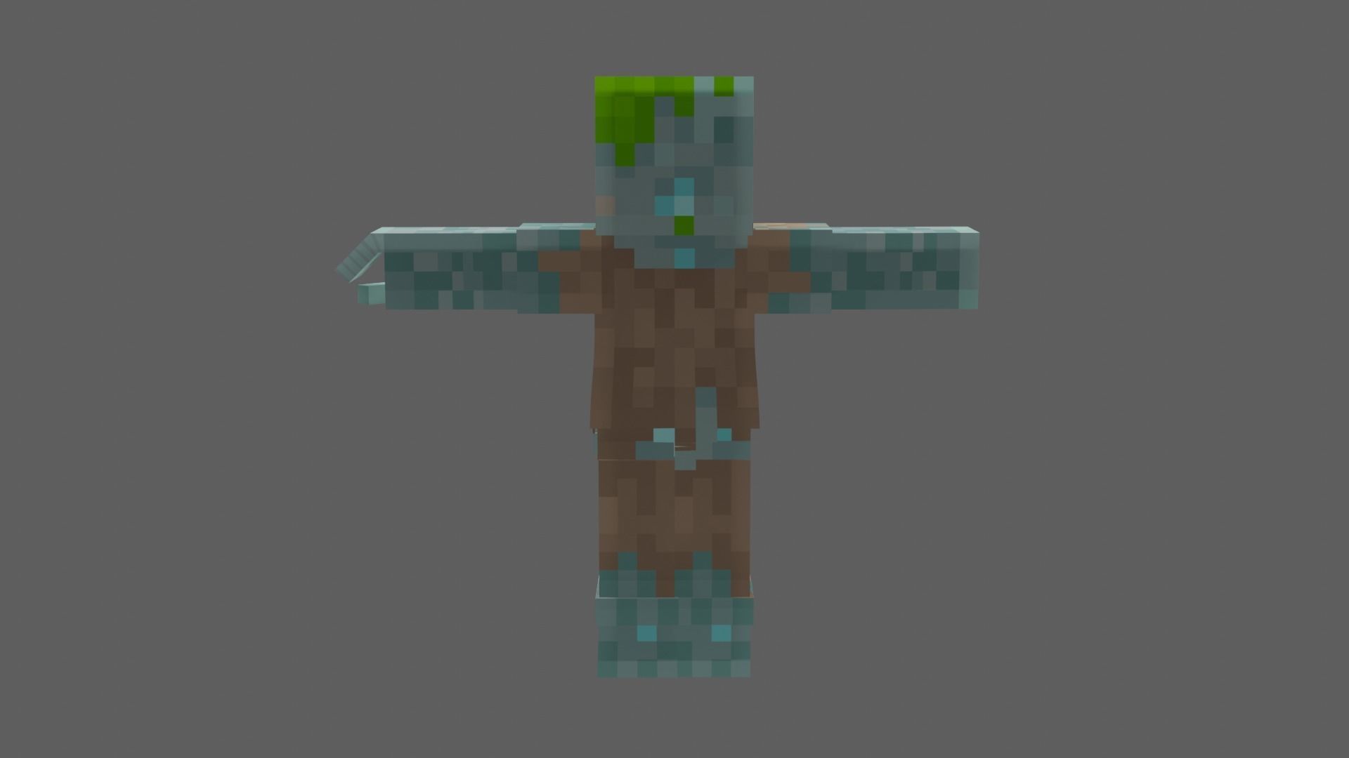 Minecraft Drowned Low-poly 3D model_35