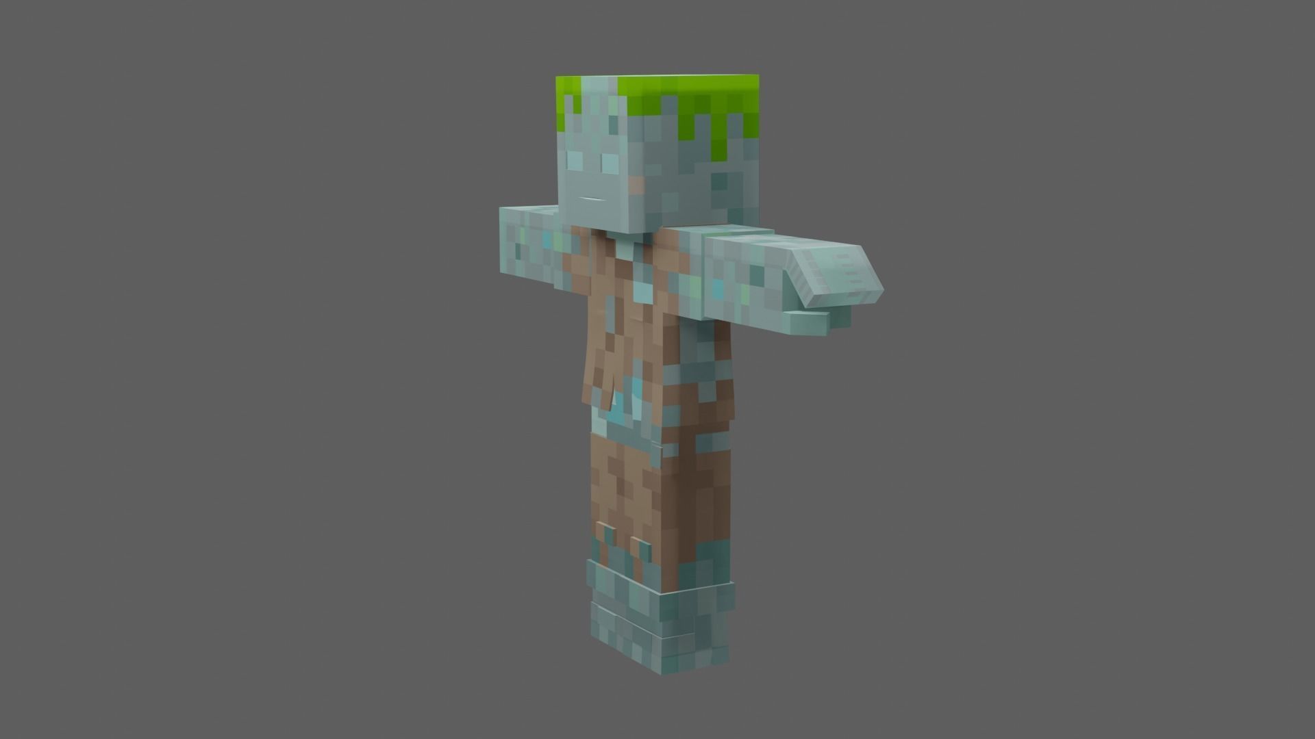 Minecraft Drowned Low-poly 3D model_23