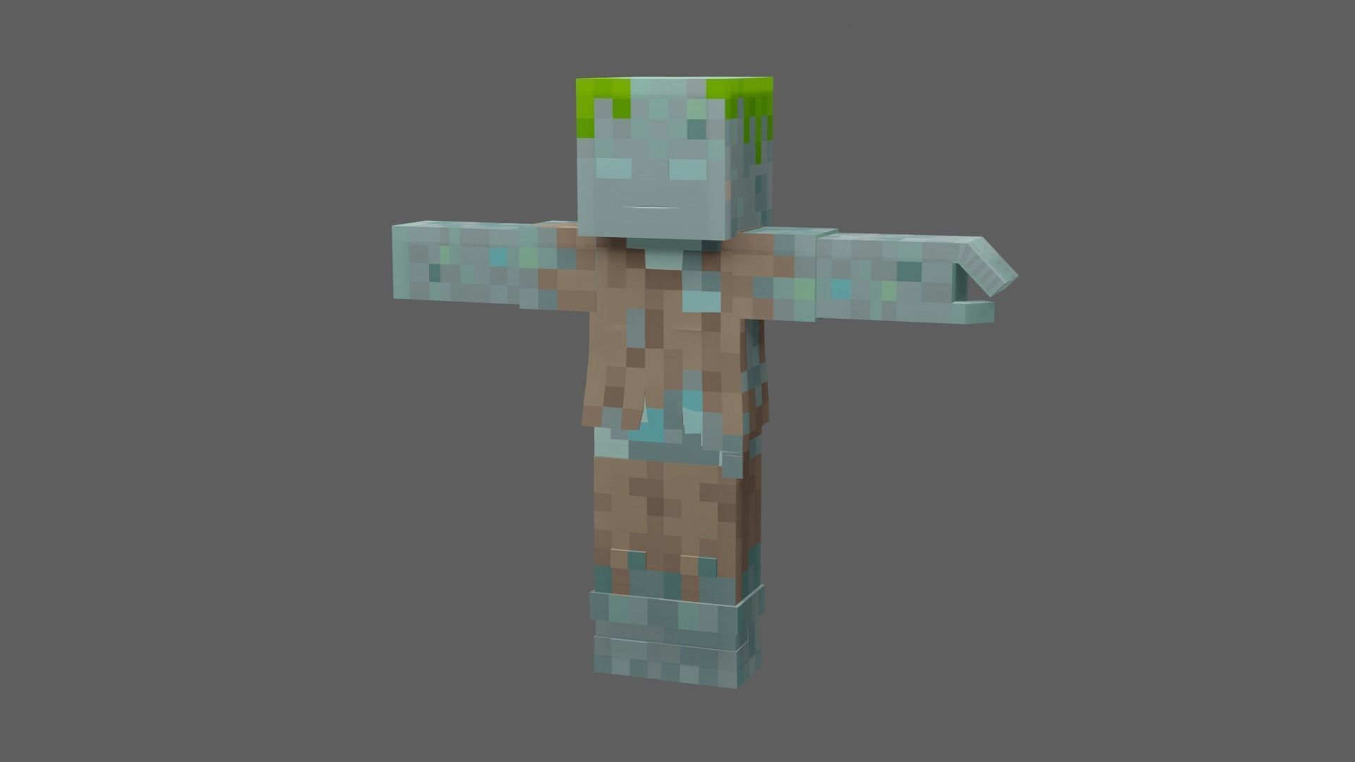 Minecraft Drowned Low-poly 3D model_22