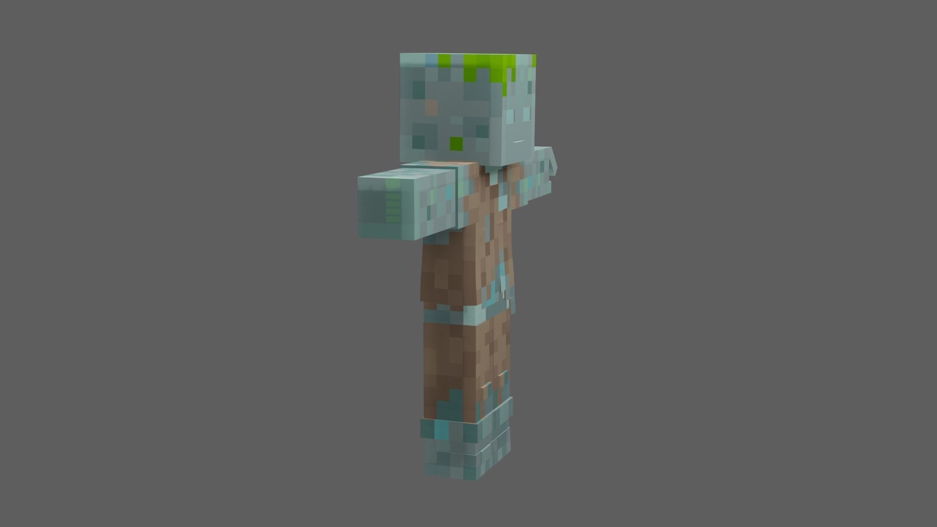 Minecraft Drowned Low-poly 3D model_13