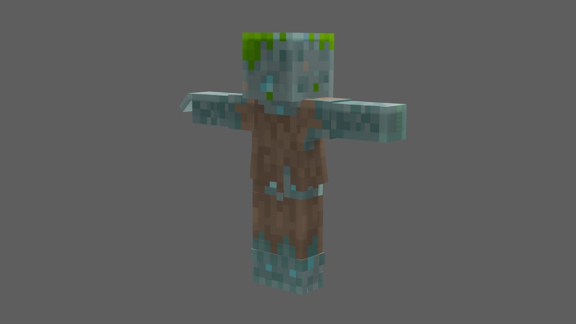 Minecraft Drowned Low-poly 3D model_7