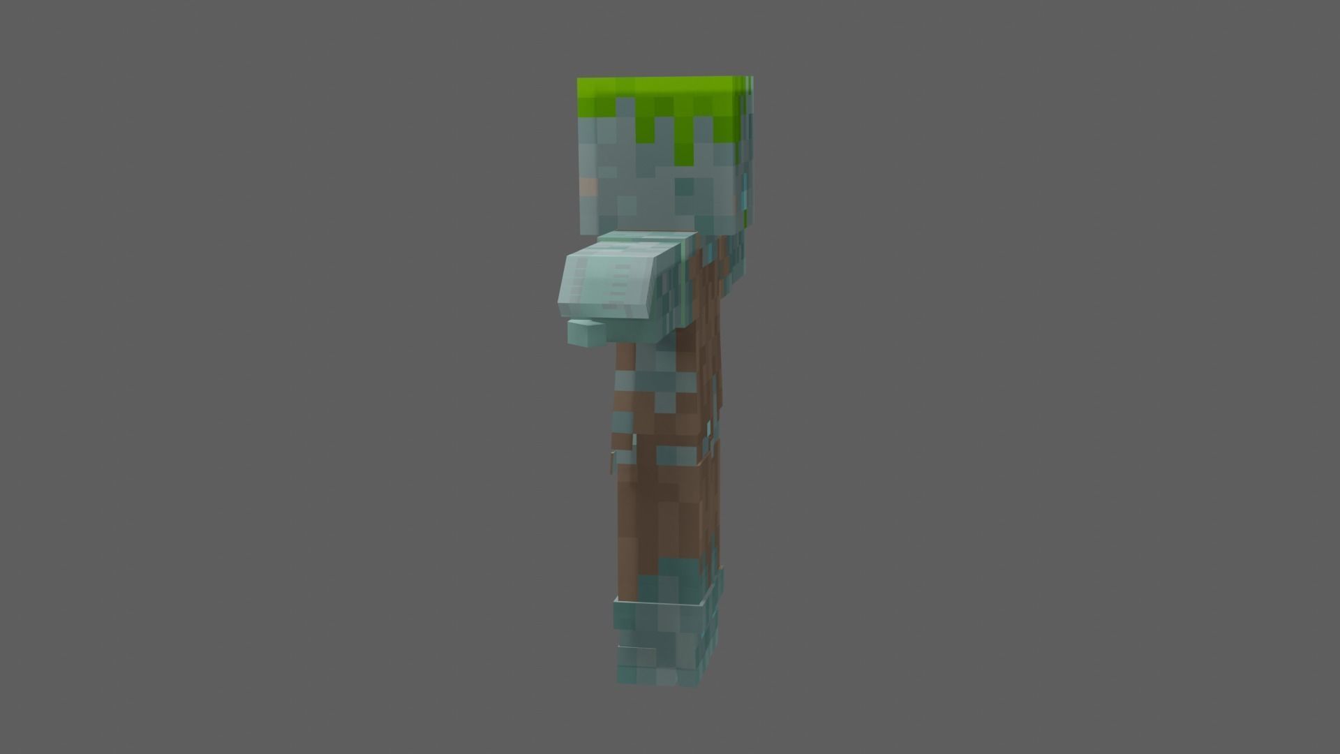 Minecraft Drowned Low-poly 3D model_10