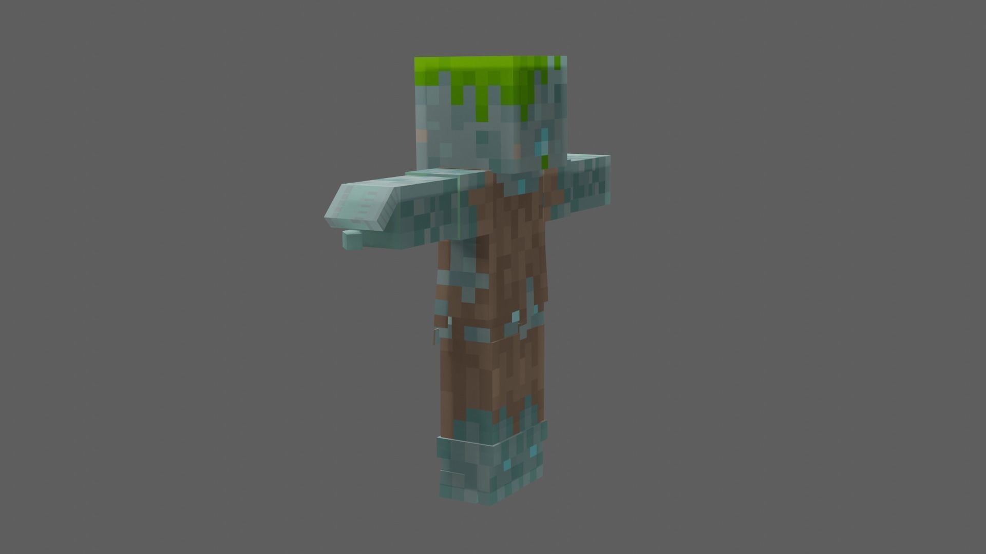 Minecraft Drowned Low-poly 3D model_30