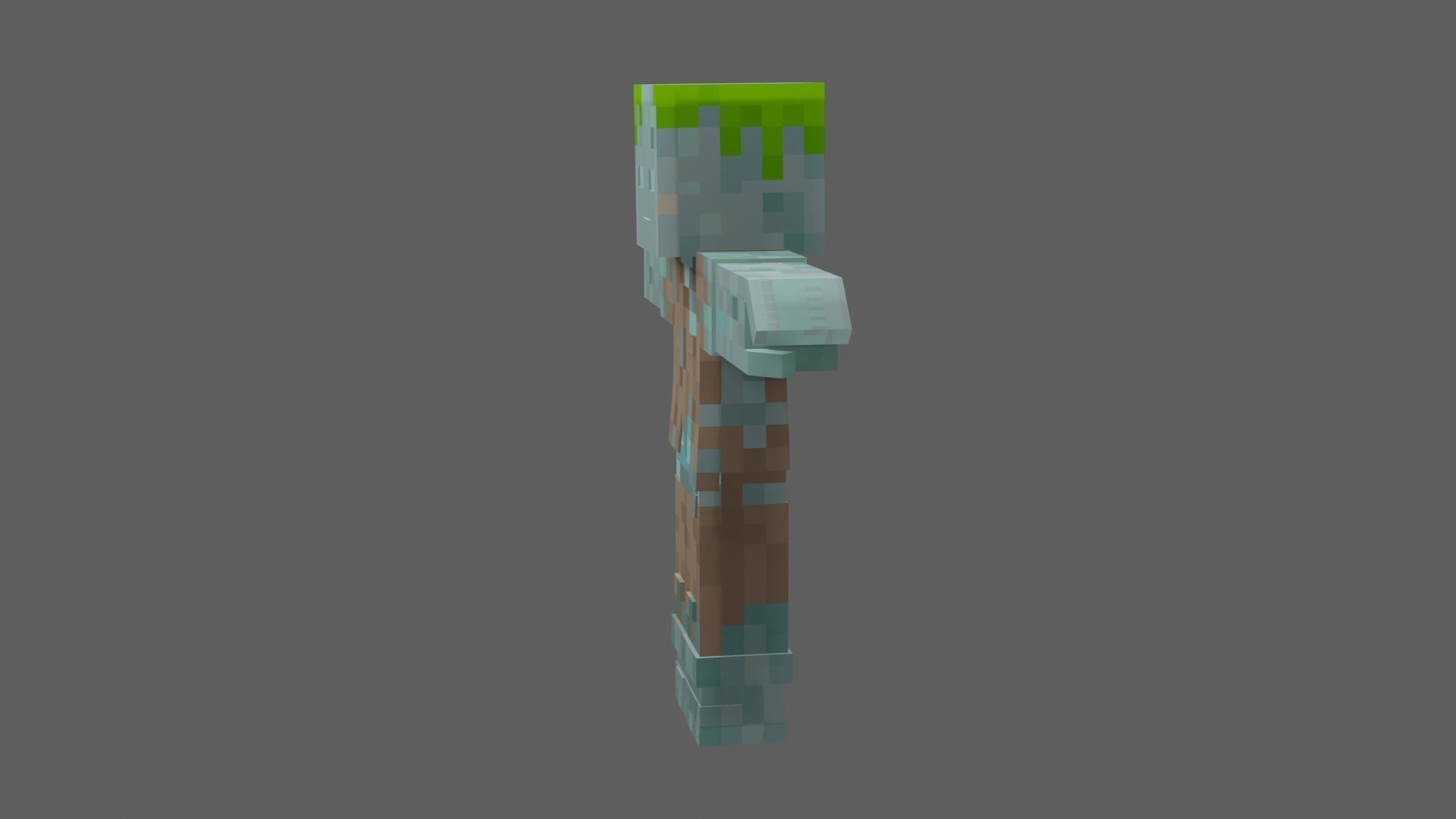 Minecraft Drowned Low-poly 3D model_29