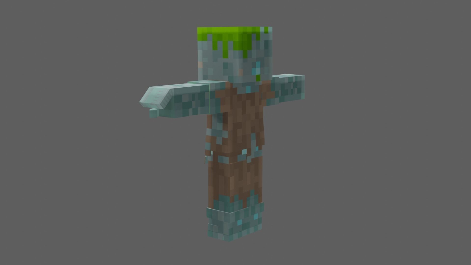 Minecraft Drowned Low-poly 3D model_27