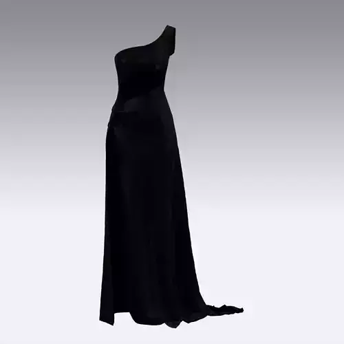 Dress  asymetric belt paneled elastic slit skirt