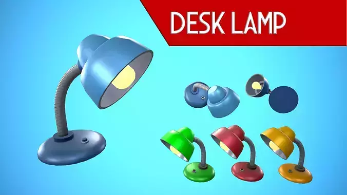 DESK LAMP CARTOON STYLIZED Low-poly 3D model