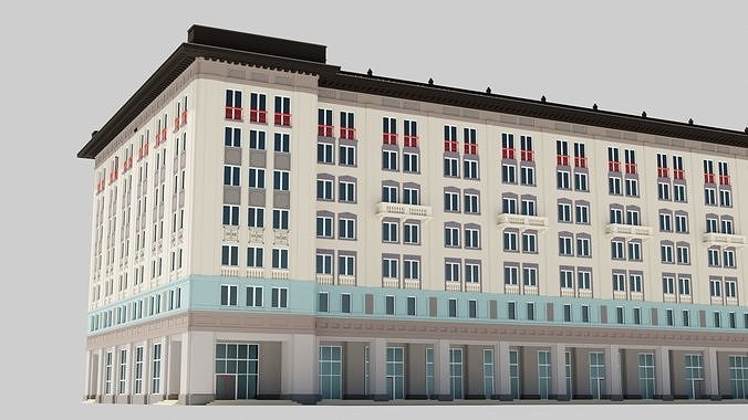 Eastern European Building 014 Low-poly 3D model 7