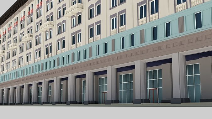 Eastern European Building 014 Low-poly 3D model 6