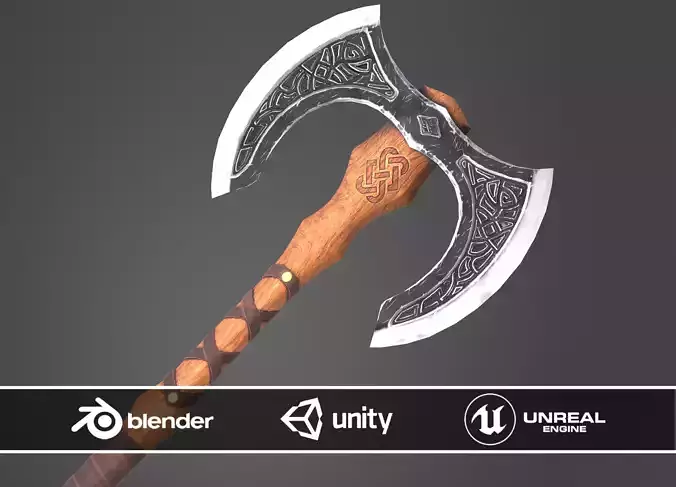 Double Axe Free low-poly 3D model