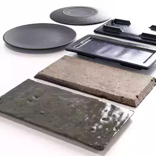 Japanese Tableware Set 7 Low-poly 3D model