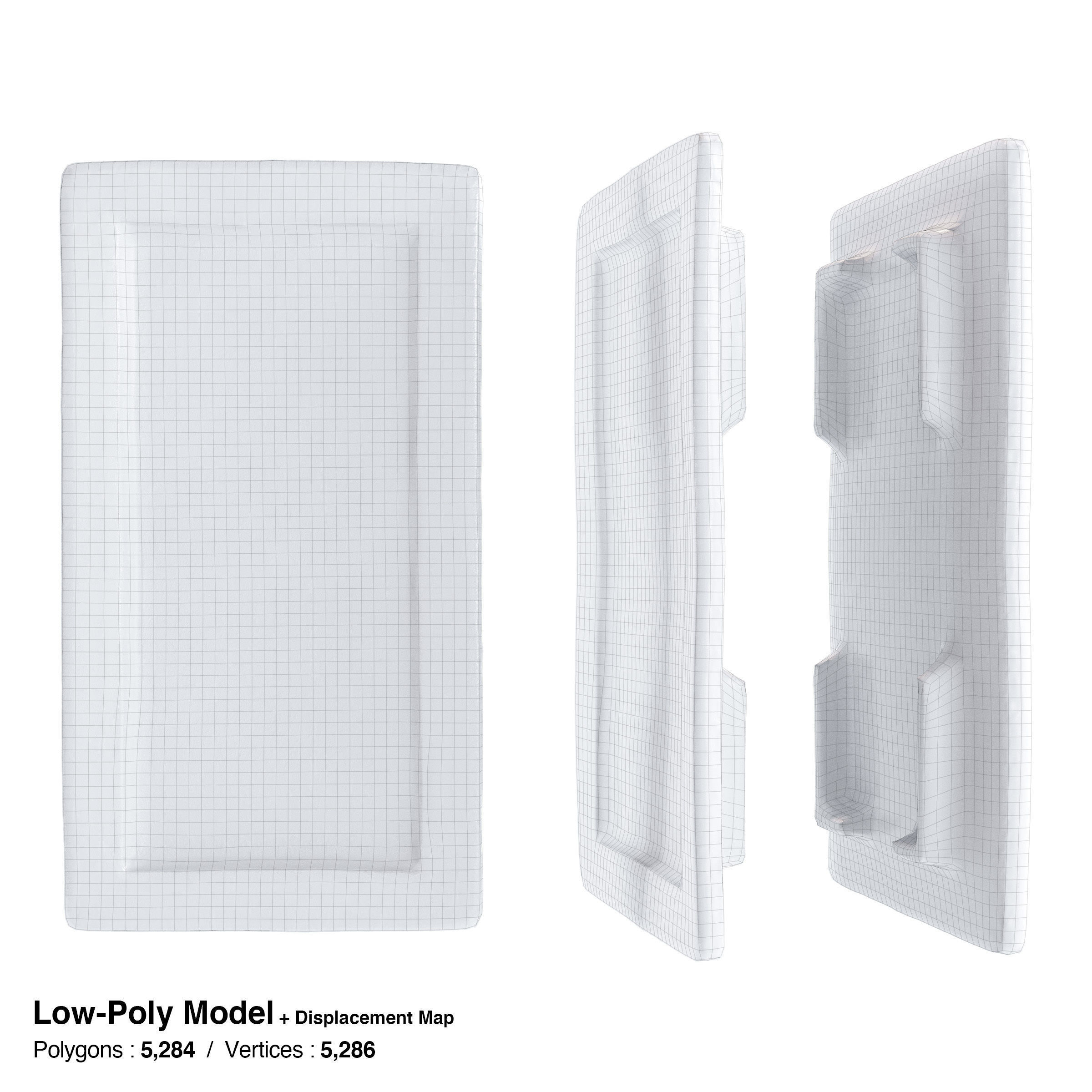 Japanese Tableware Set 7 Low-poly 3D model_15