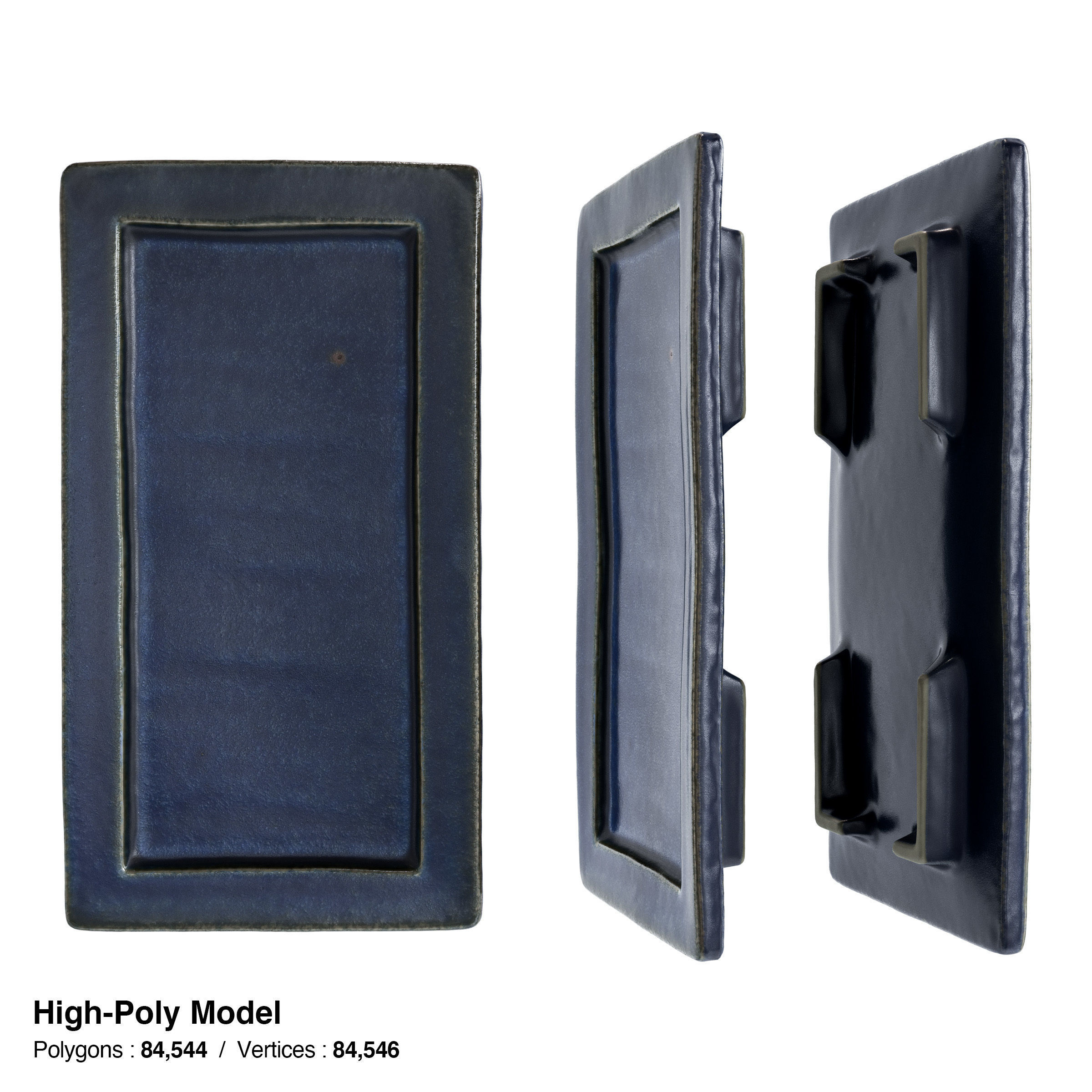 Japanese Tableware Set 7 Low-poly 3D model_17