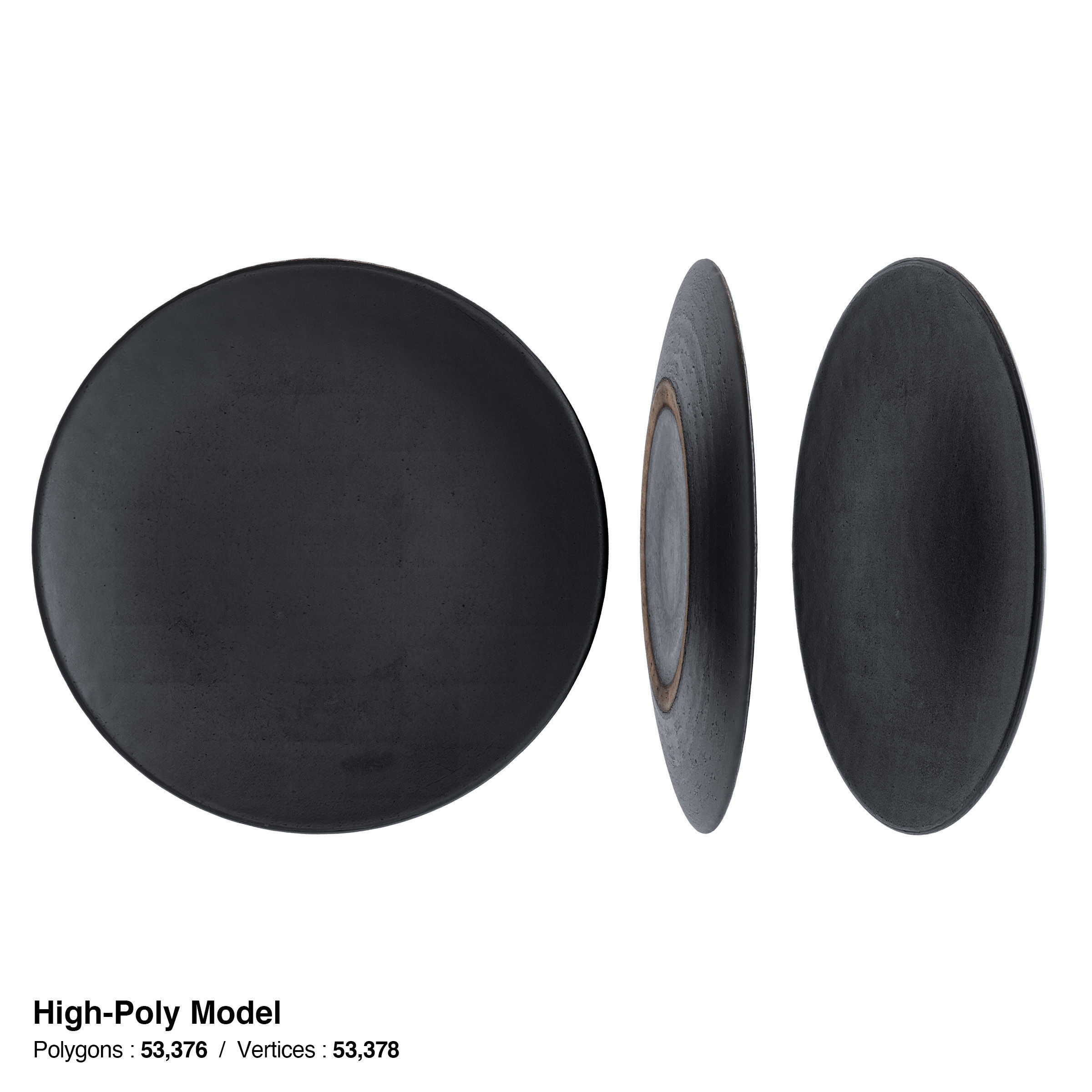 Japanese Tableware Set 7 Low-poly 3D model_5