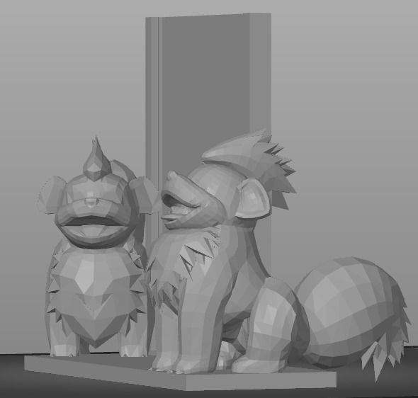 Growlithe Pokemon TCG frame for card 3D print model_2