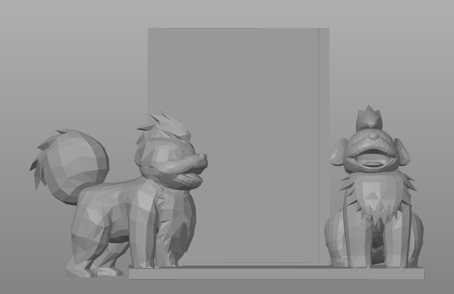 Growlithe Pokemon TCG frame for card 3D print model_3