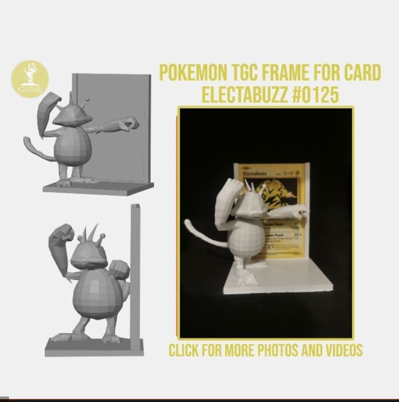 Electabuzz Pokemon TCG frame for card 3D model 3D printable CGTrader