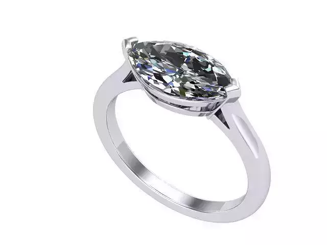 Marquise Solitaire Diamond Engagement Ring