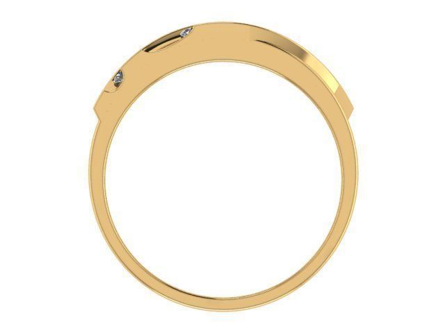 Golden Round Diamond Ring 3D print model_3