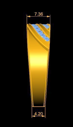 Golden Round Diamond Ring 3D print model_5