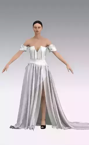 Dress heart neckline low slevee belt detail 