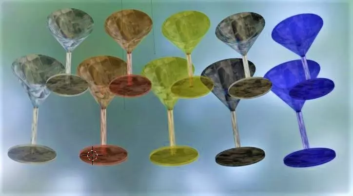 Low poly cocktail glasses fbx only Low-poly 3D model