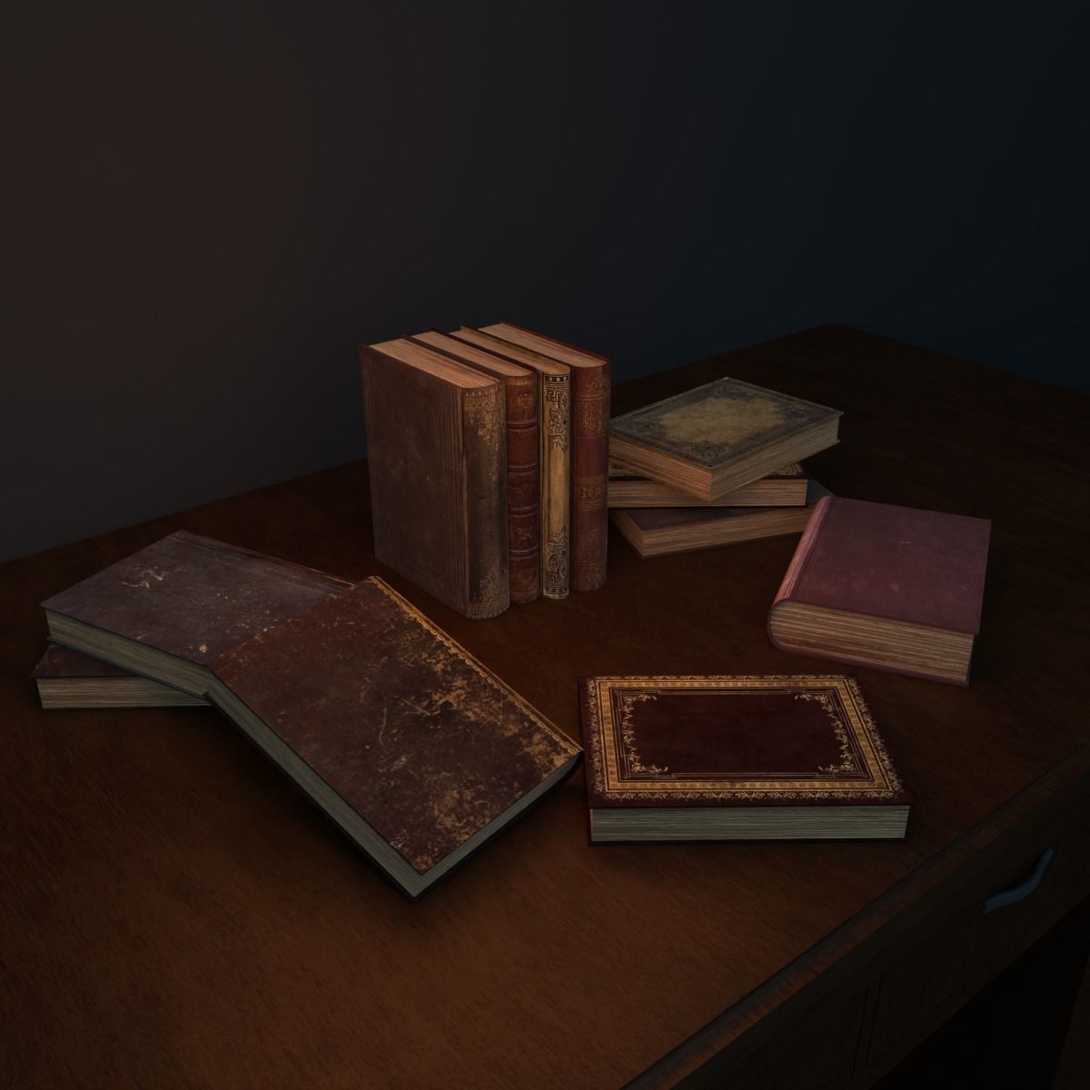 Old Books Asset Low-poly 3D model_4