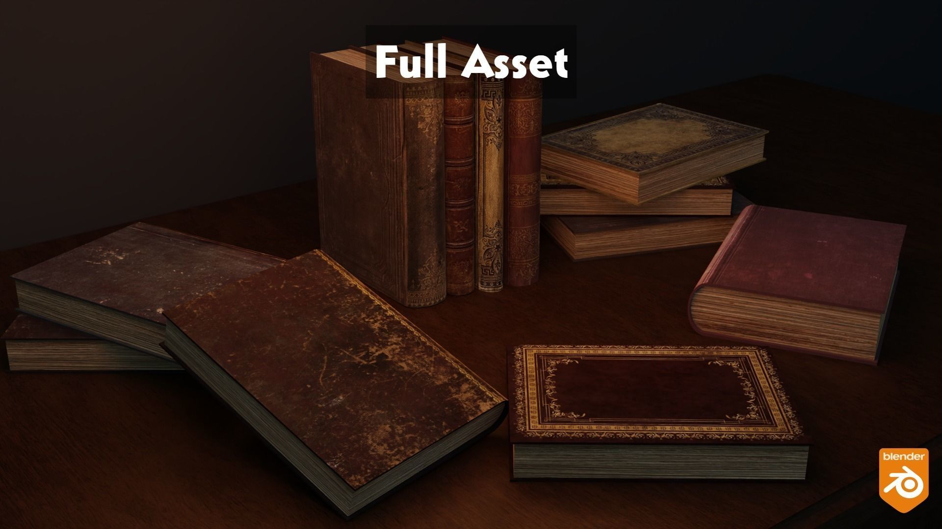 Old Books Asset Low-poly 3D model_2