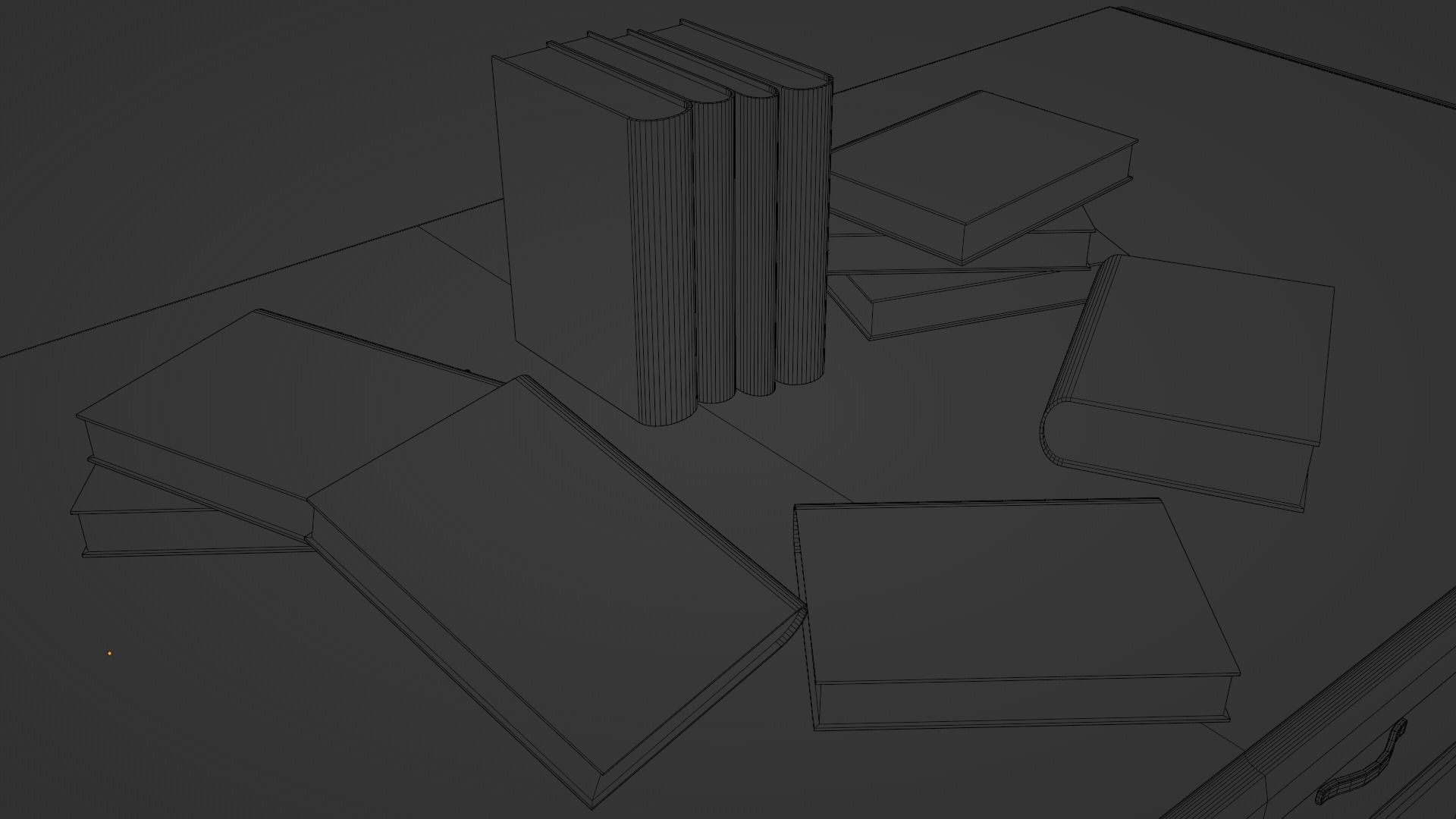 Old Books Asset Low-poly 3D model_15