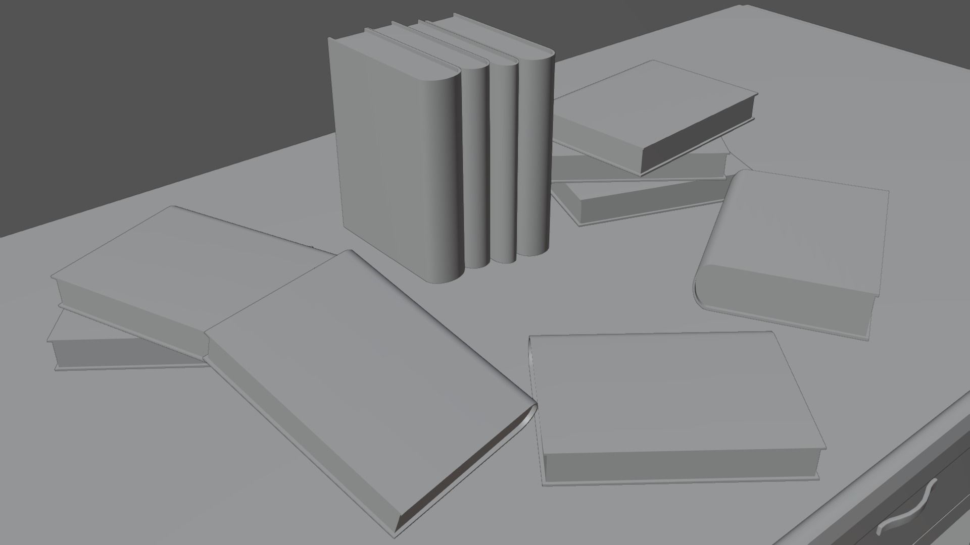 Old Books Asset Low-poly 3D model_11