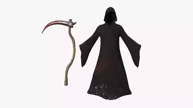 Grim Reaper Costume A08 Torn Bloody - Character Design