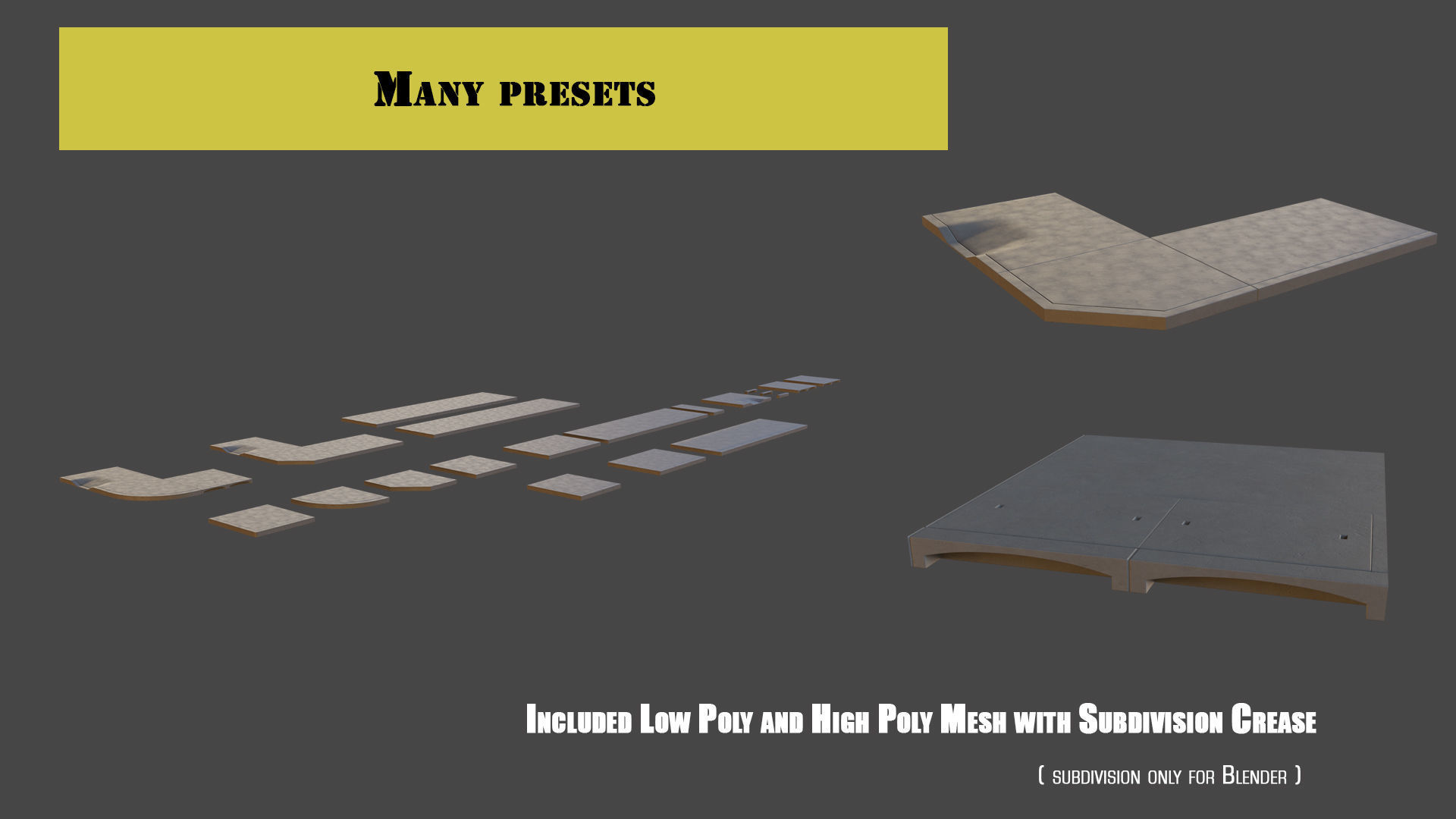 Setbuild 3D model Modular Sidewalks Setbuild Pack VR / AR / low-poly | CGTrader
