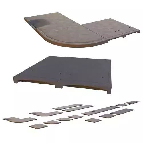 Modular Sidewalks Setbuild Pack Low-poly 3D model