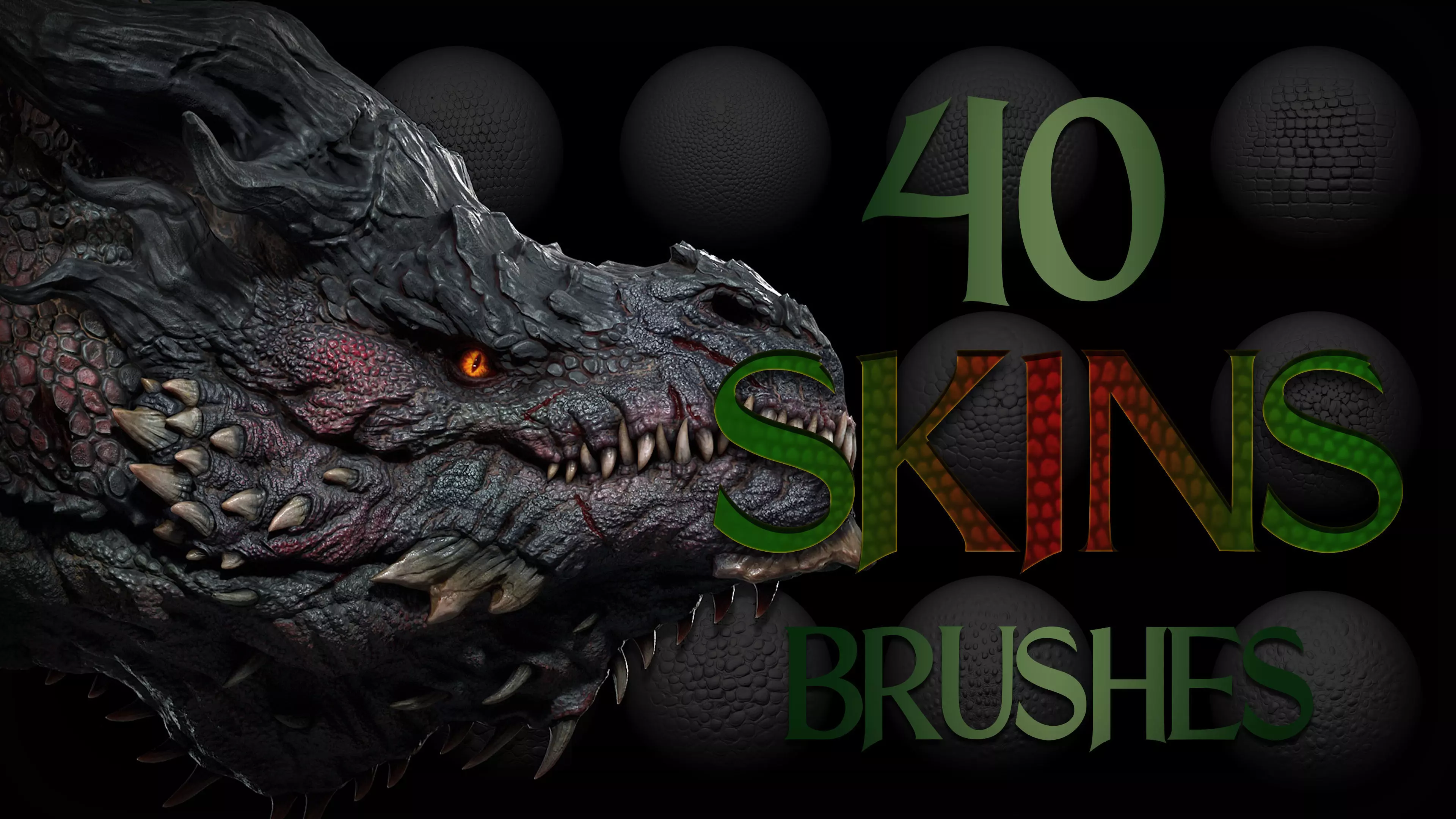 40 Dragons and Reptiles Skins Brush  Alphas Texture_0