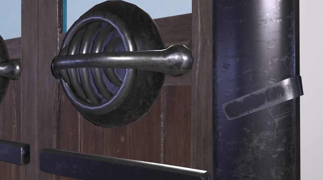 Cave Door Low-poly 3D model_3