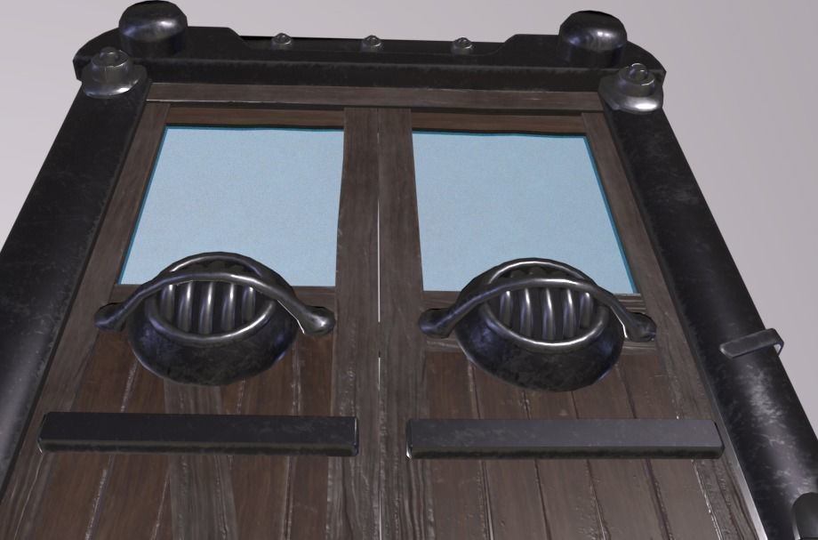 Cave Door Low-poly 3D model_2