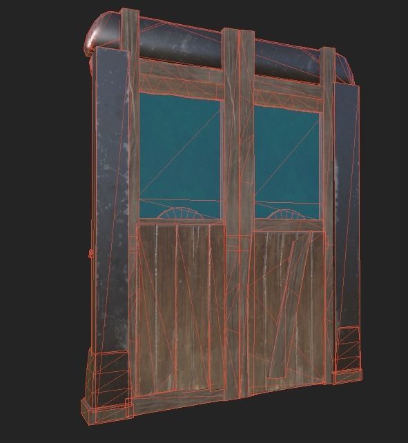 Cave Door Low-poly 3D model_5