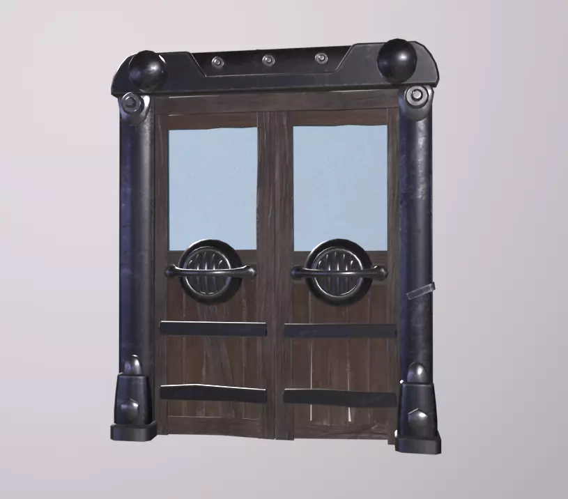 Cave Door Low-poly 3D model_0