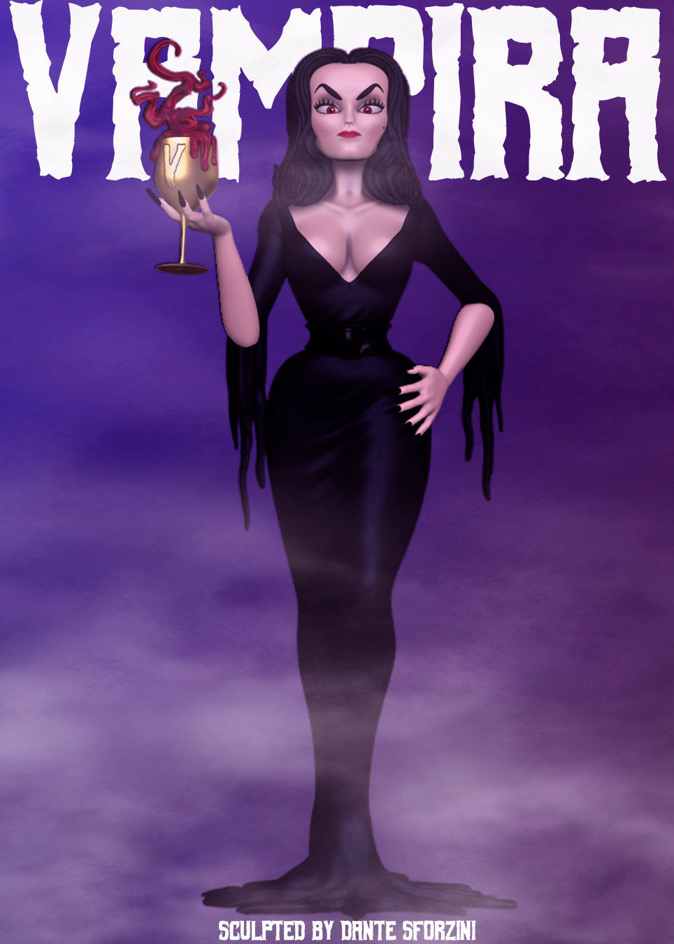 Vampira Figurine 3D print model_1
