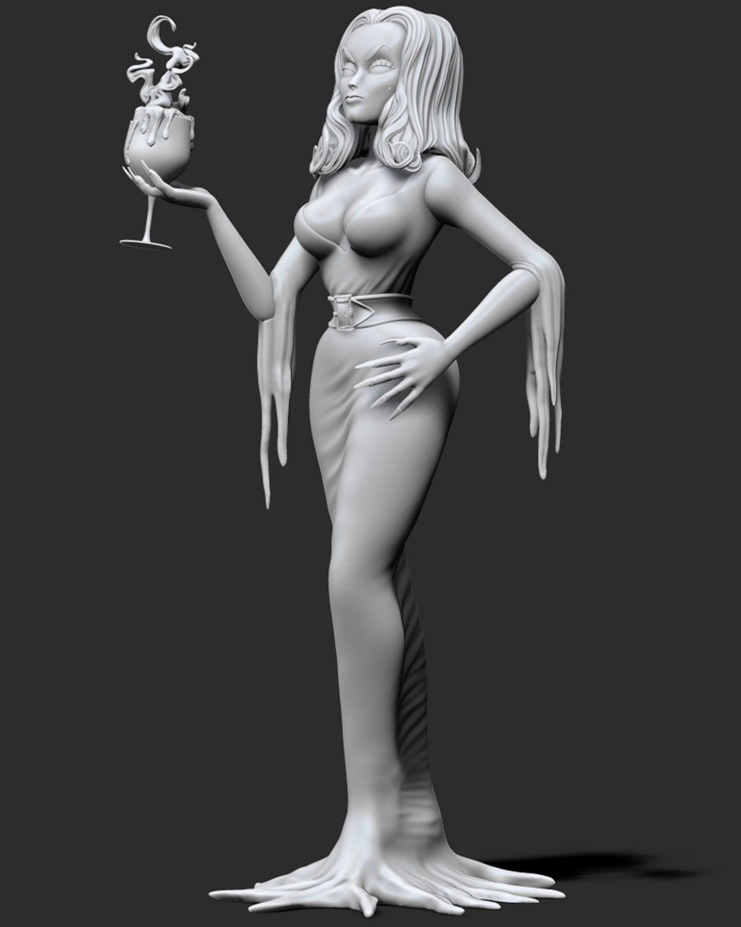 Vampira Figurine 3D print model_3