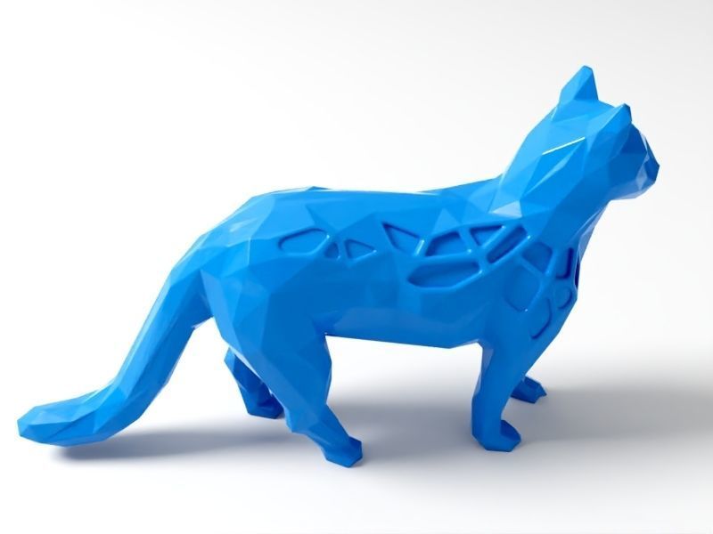 Polygon Cat 3D print model_4