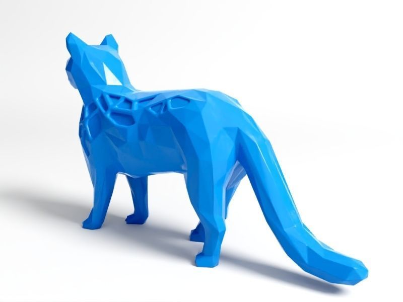 Polygon Cat 3D print model_2