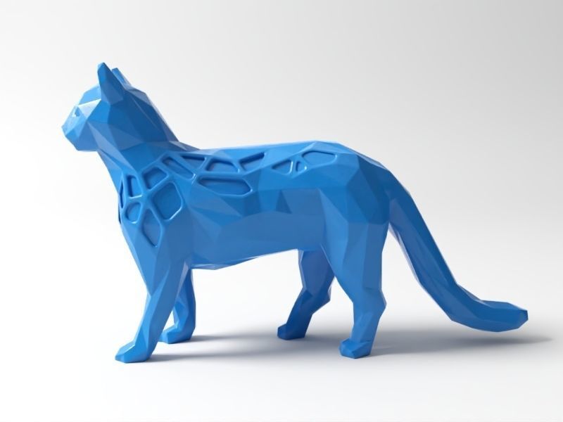 Polygon Cat 3D print model_1