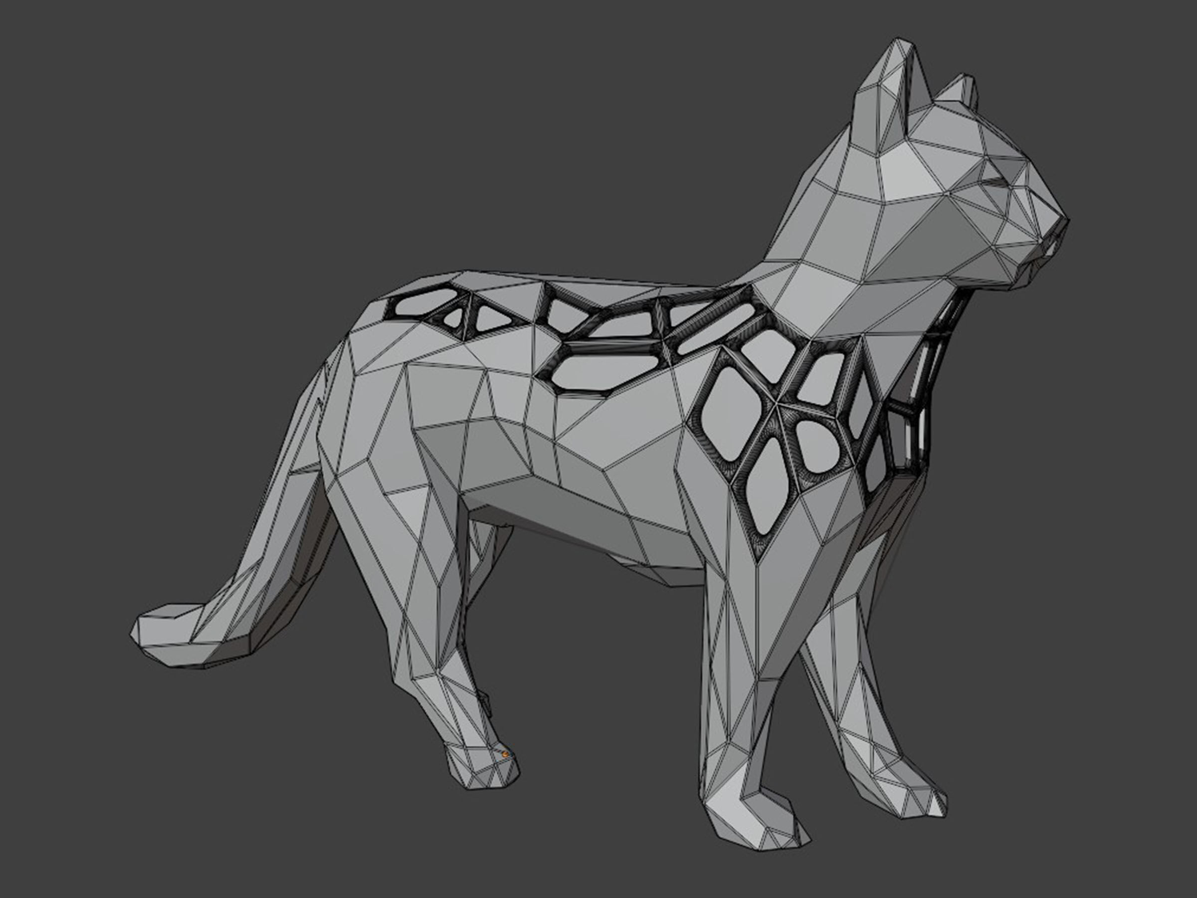Polygon Cat 3D print model_7