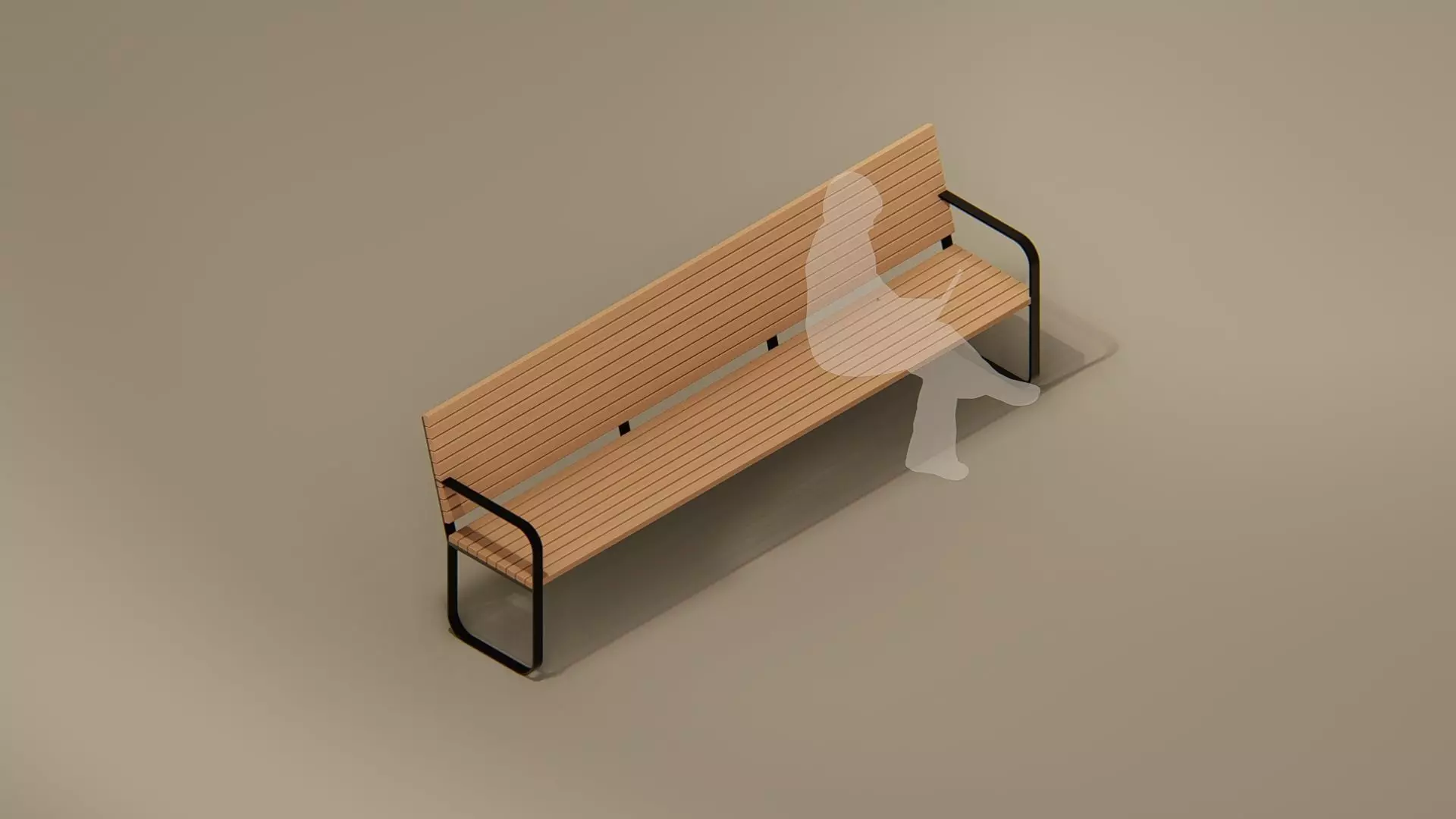 Low Poly Outdoor Bench Low-poly 3D model