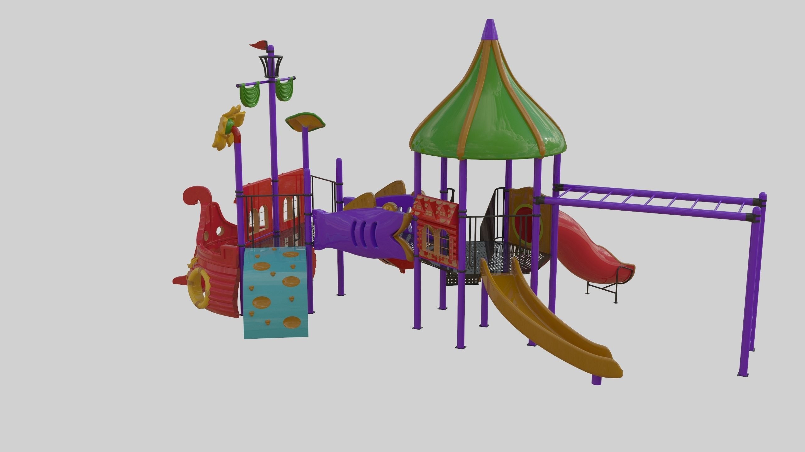 Ship Themed Playground Model - 02 3D model_13