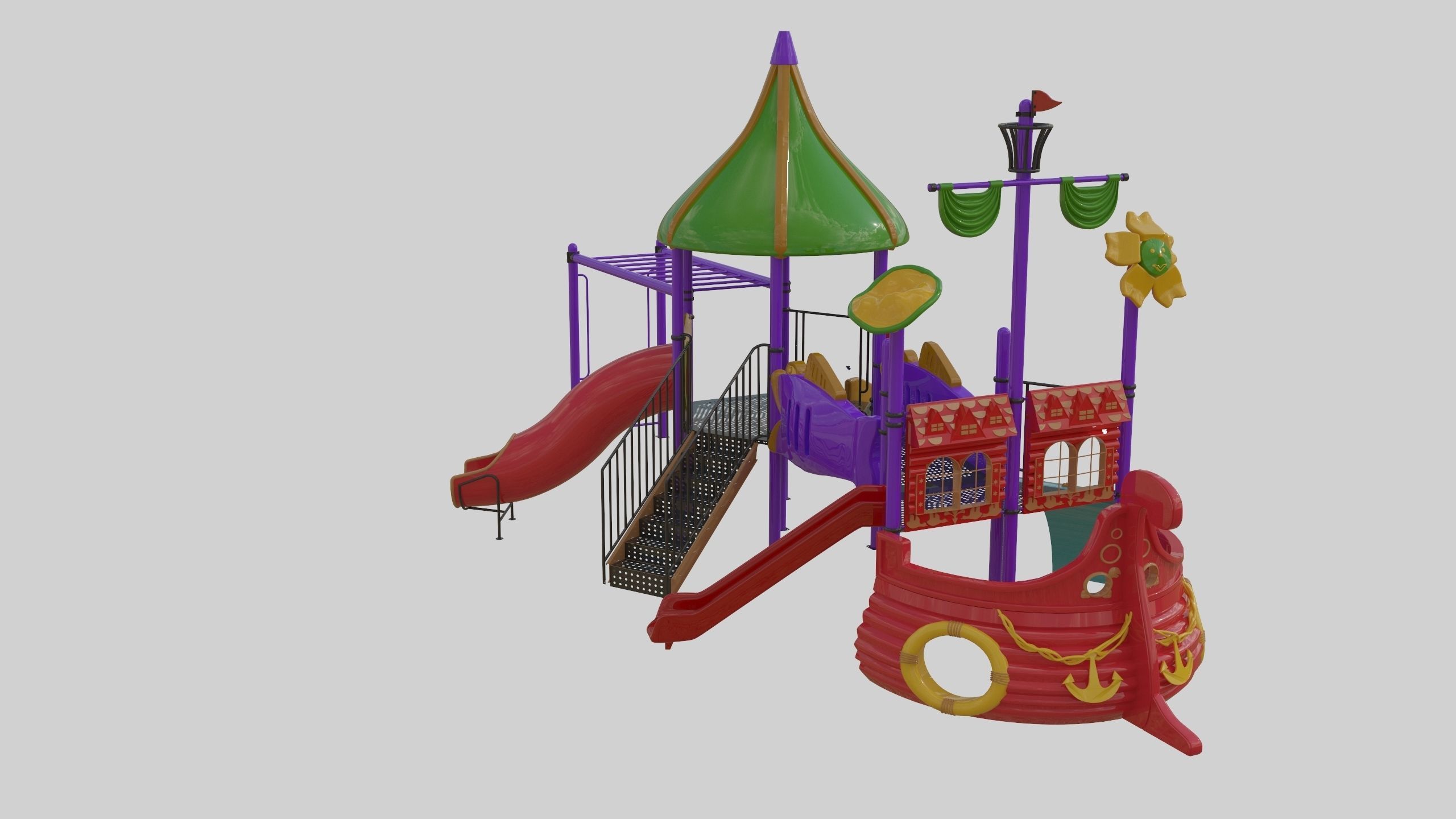 Ship Themed Playground Model - 02 3D model_18